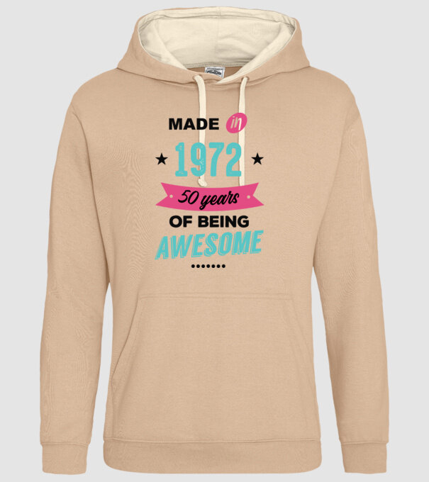 MADE in 1972 model nisipiu pe tricou