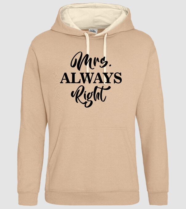Mrs always right model nisipiu pe tricou