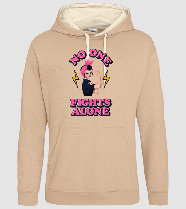 No one fights alone pinup model nisipiu pe tricou