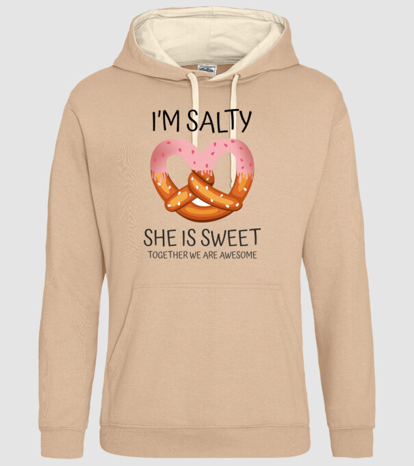 'I''m Salty She is sweet' model nisipiu pe tricou