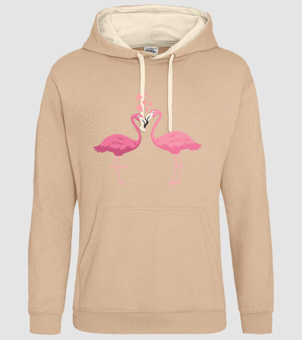 FLAMINGO ÎNDRĂGOSTIȚI model nisipiu pe tricou