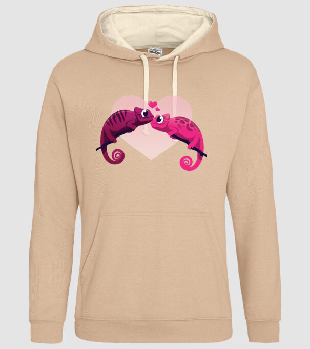 CAMELEONI ÎNDRĂGOSTIȚI model nisipiu pe tricou