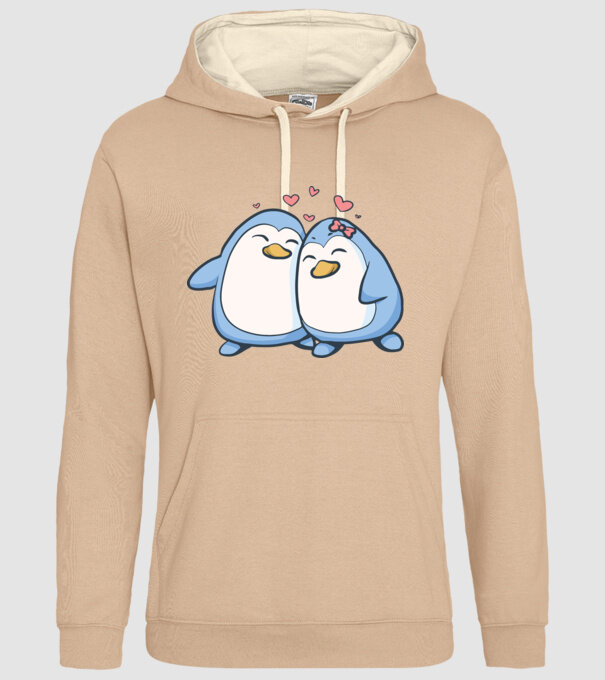 PINGUIN ÎNDRĂGOSTIT model nisipiu pe tricou