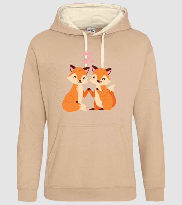 VULPI ÎNDRĂGOSTITE model nisipiu pe tricou