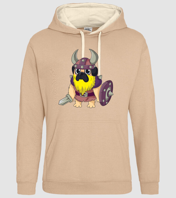Mops Viking model nisipiu pe tricou
