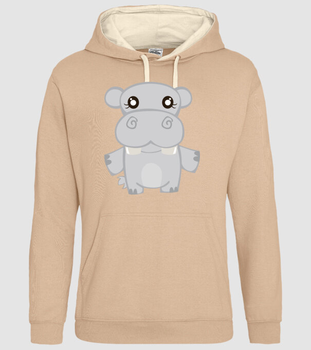 Hipopotam model nisipiu pe tricou