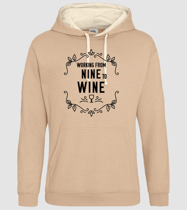 Wine tasting team Working from nine to wine model nisipiu pe tricou