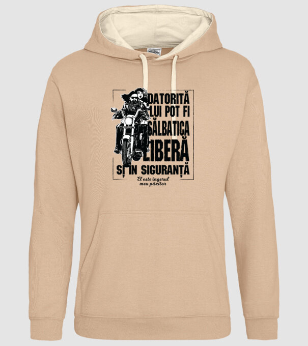 datorită lui pot fi sălbatică, liberă și în siguranță - el este îngerul meu păzitor model nisipiu pe tricou
