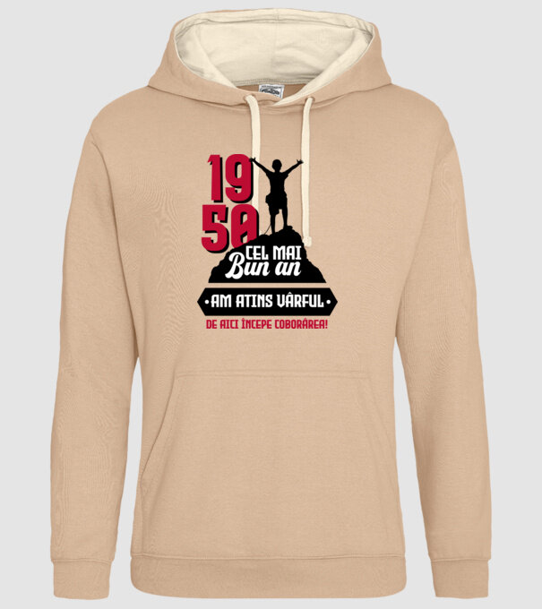 1950 cel mai bun an. Am atins vârful, de aici începe coborârea. model nisipiu pe tricou