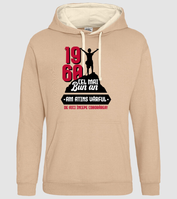 1960 cel mai bun an. Am atins vârful, de aici începe coborârea. model nisipiu pe tricou