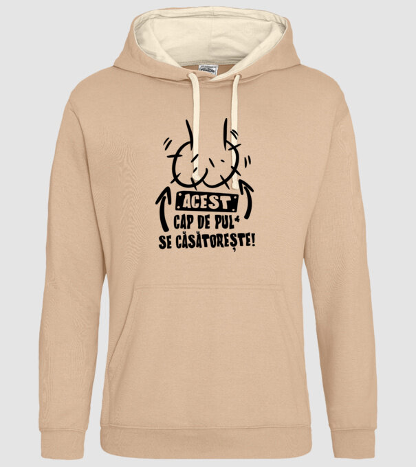 Acest - cap de pulă - se căsătorește! model nisipiu pe tricou