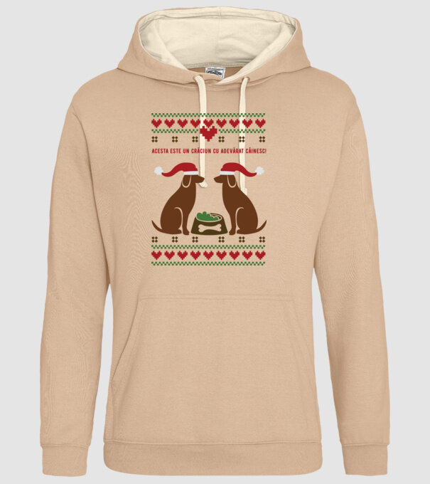 acesta este un Crăciun cu adevărat câinesc! model nisipiu pe tricou
