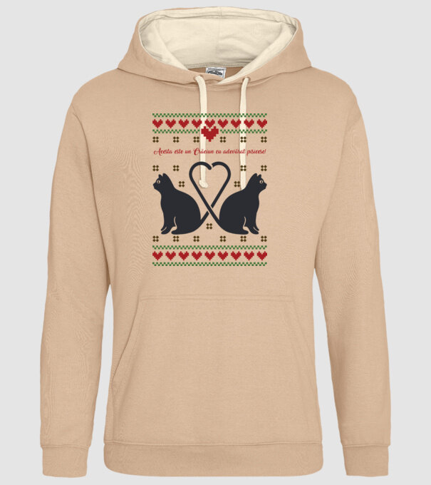 acesta este un Crăciun cu adevărat pisicesc model nisipiu pe tricou