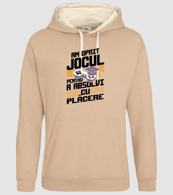 Am oprit jocul absolvent alb model nisipiu pe tricou