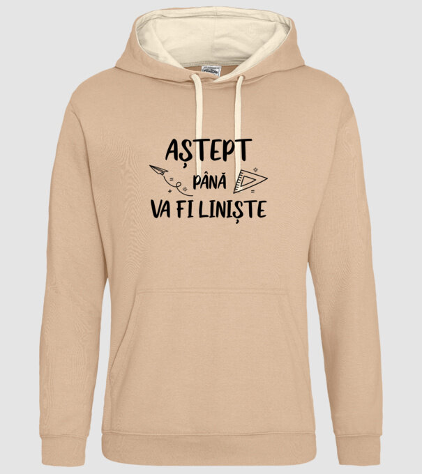 Aștept până va fi liniște model nisipiu pe tricou
