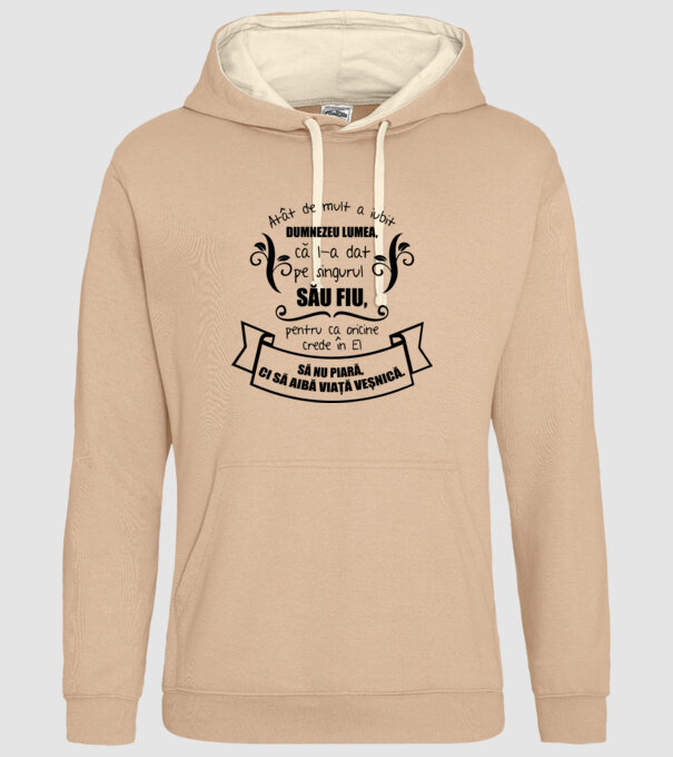 Atât de mult a iubit Dumnezeu lumea model nisipiu pe tricou