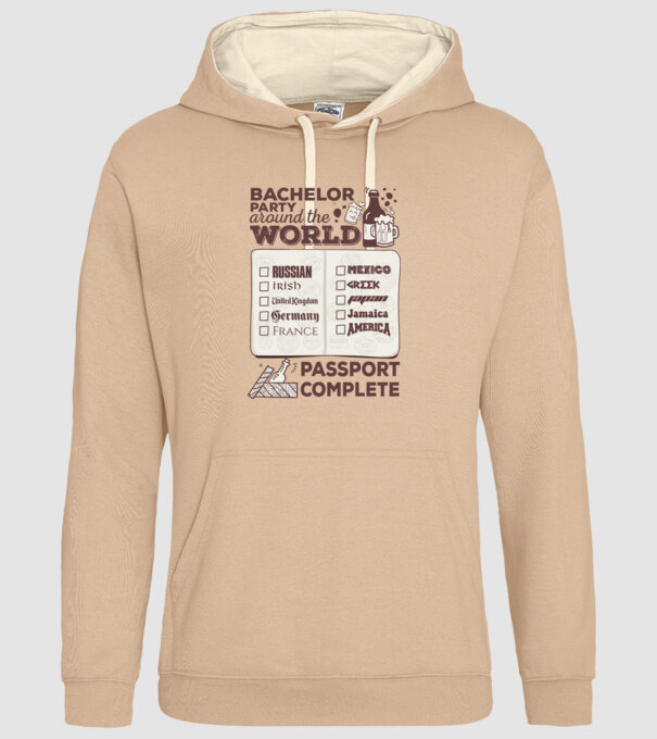 Bachelor Party World tour model nisipiu pe tricou