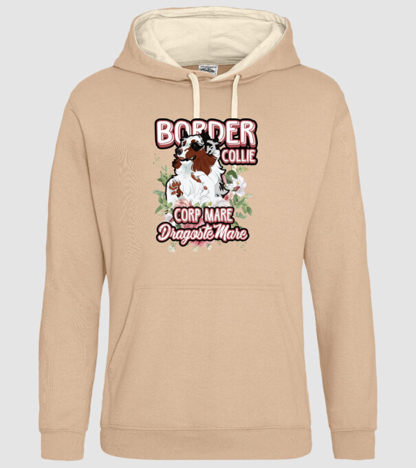 border collie - multă blană multă dragoste model nisipiu pe tricou