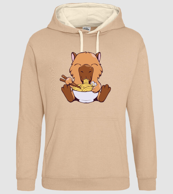 Capibară Ramen model nisipiu pe tricou