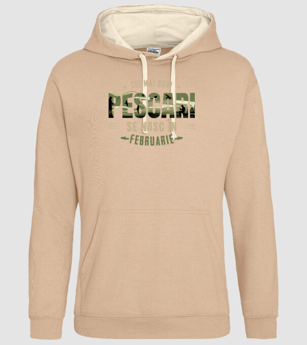 Cei mai buni pescari se nasc în februarie model nisipiu pe tricou