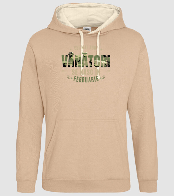Cei mai buni vânători se nasc în februarie model nisipiu pe tricou