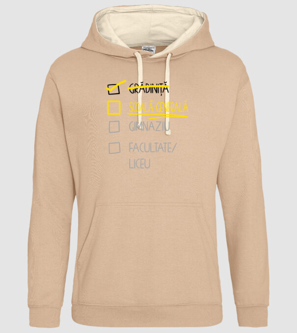 Cheklist educație - grădiniță alb model nisipiu pe tricou