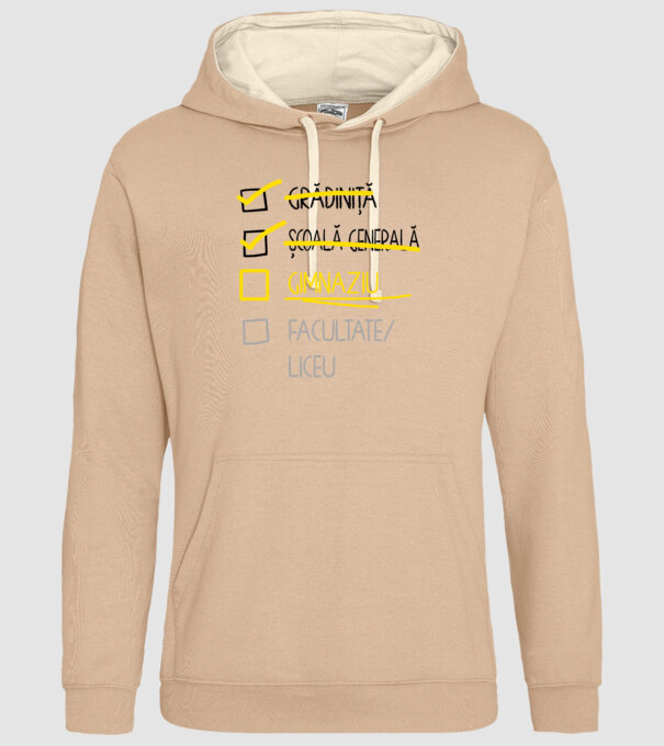 Cheklist educație - Școala primară alb model nisipiu pe tricou