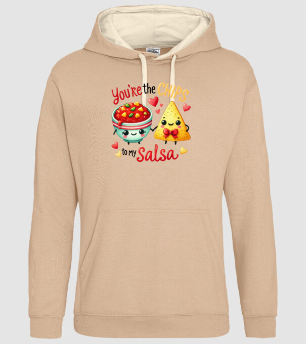 Chips to my Salsa model nisipiu pe tricou