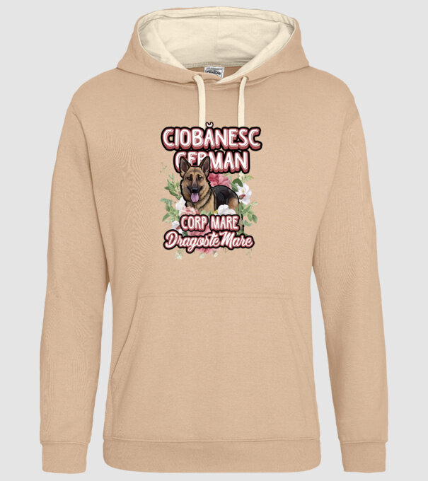 ciobănesc german - corp mare, dragoste mare model nisipiu pe tricou