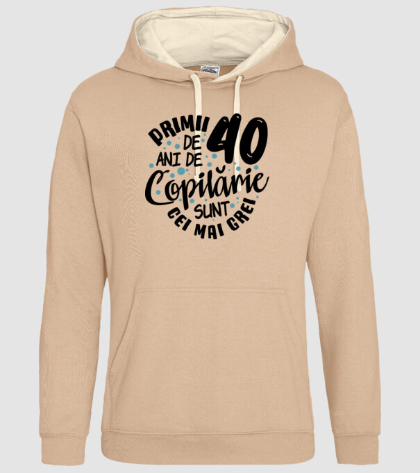 Copilărie 40 de ani model nisipiu pe tricou