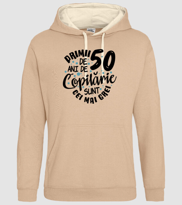 Copilărie 50 de ani model nisipiu pe tricou