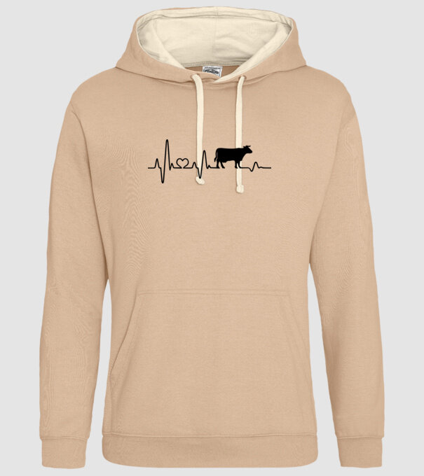 Cow Heartbeat model nisipiu pe tricou