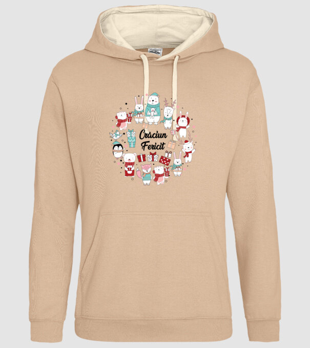 Crăciun Fericit model nisipiu pe tricou