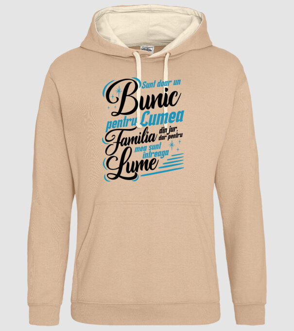 Sunt doar un bunic pentru lumea din jur, dar pentru familia mea sunt întreaga lume! model nisipiu pe tricou
