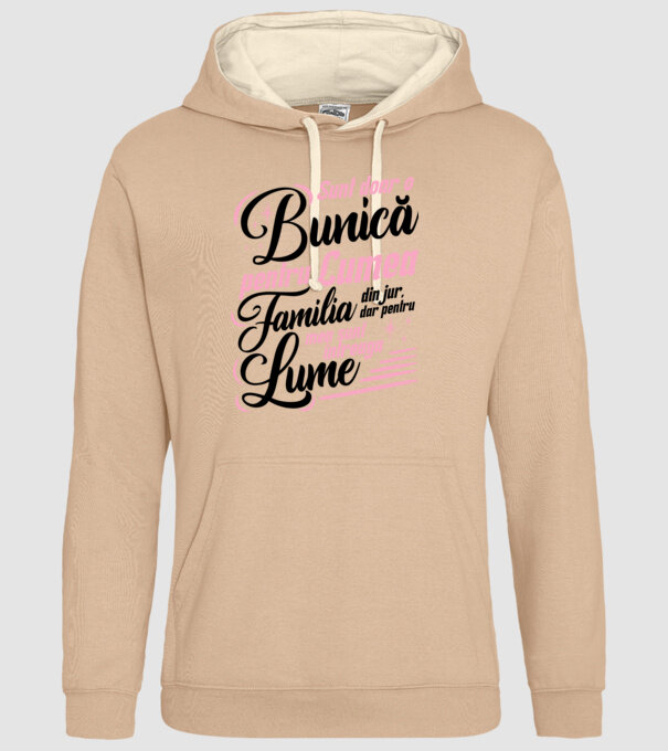 Sunt doar o bunică pentru lumea din jur, dar pentru familia mea sunt întreaga lume! model nisipiu pe tricou