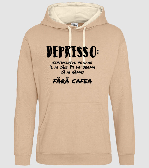 depresie: sentimentul pe care îl ai când îți dai seama că ai rămas fără cafea model nisipiu pe tricou