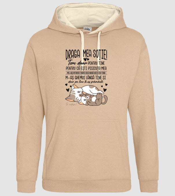Draga mea soție model nisipiu pe tricou
