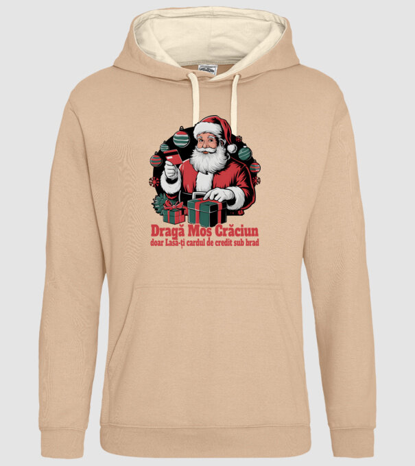 Dragă Mos Crăcium doar Lasă-ți cardul de credit sub brad model nisipiu pe tricou