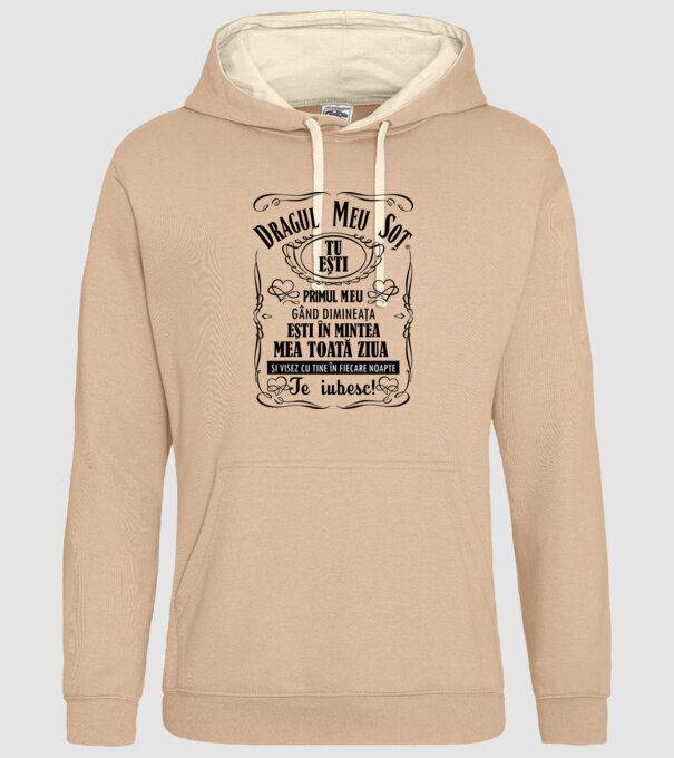 Dragul meu soț tu ești primul me gând dimineața, ești în mintea mea toată ziua și visez cu tine în fiecare noapte model nisipiu pe tricou