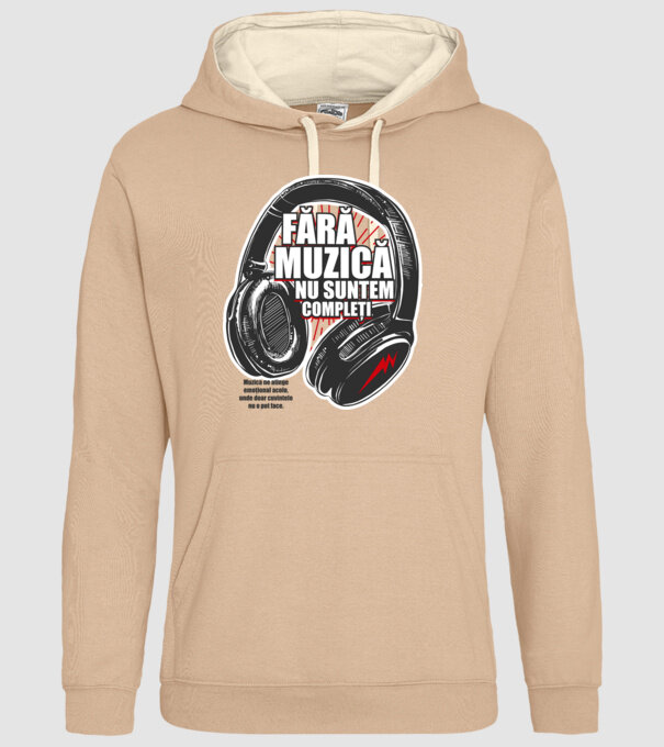 Fără muzică nu suntem compleți - Muzica ne atinge emoțional acolo, unde doar cuvintele nu o pot face. model nisipiu pe tricou