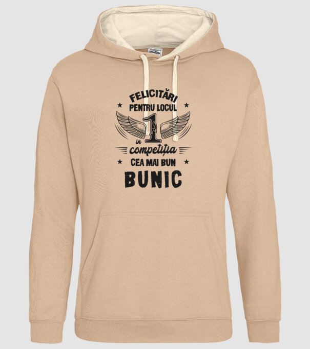 Felicitări pentru locul 1 în competiția Cel mai bun bunic! model nisipiu pe tricou