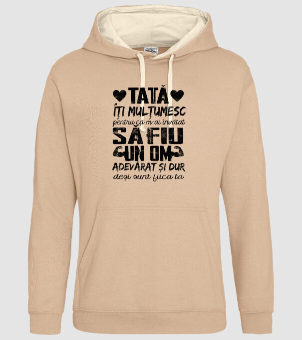 fiică crescută ca fiu Alb model nisipiu pe tricou