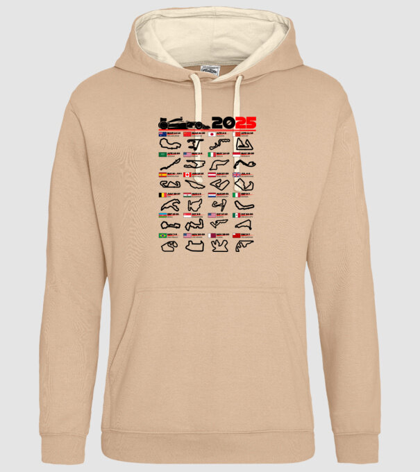 F1 calendar 2025 model nisipiu pe tricou