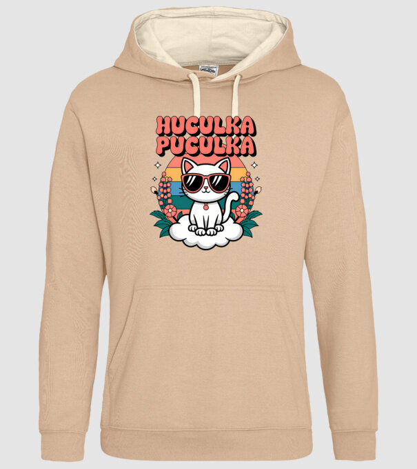 Huculka Puculka pisică 1 model nisipiu pe tricou