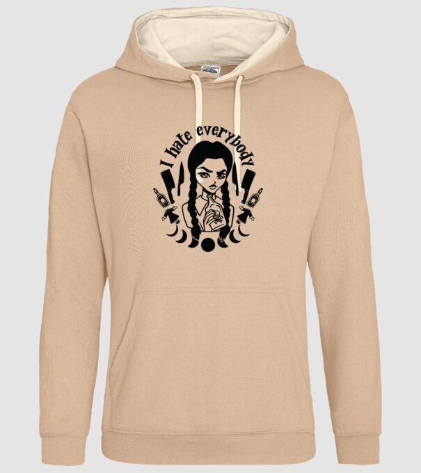 I hate everybody cartoon model nisipiu pe tricou