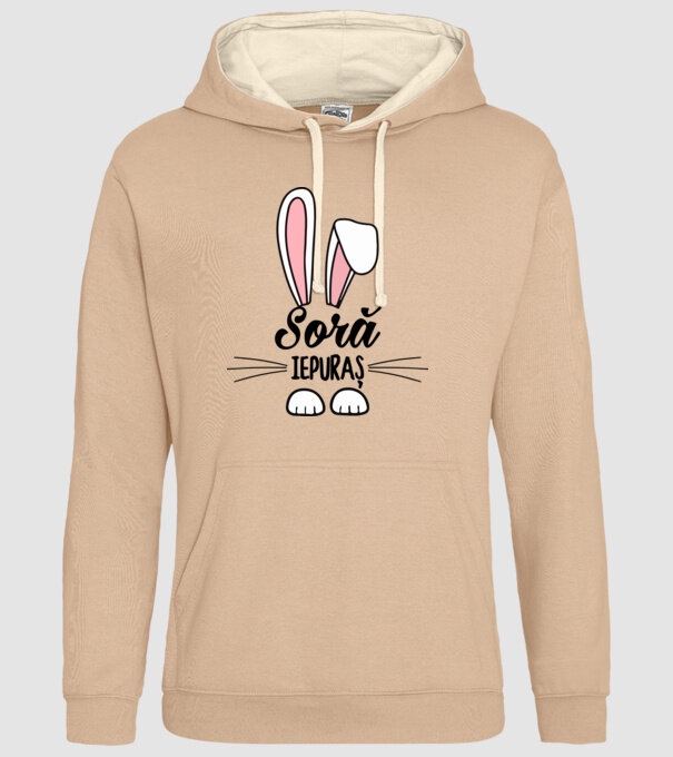 iepuraș soră model nisipiu pe tricou