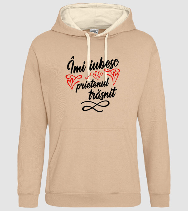 Îmi iubesc prietenul trăsnit model nisipiu pe tricou