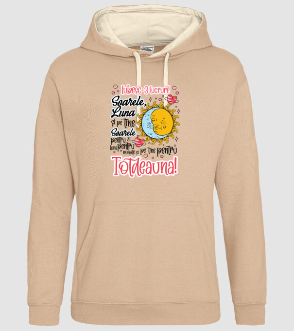 Iubesc 3 lucruri model nisipiu pe tricou