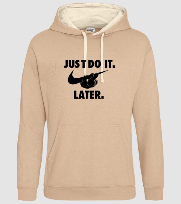 Just do it later model nisipiu pe tricou