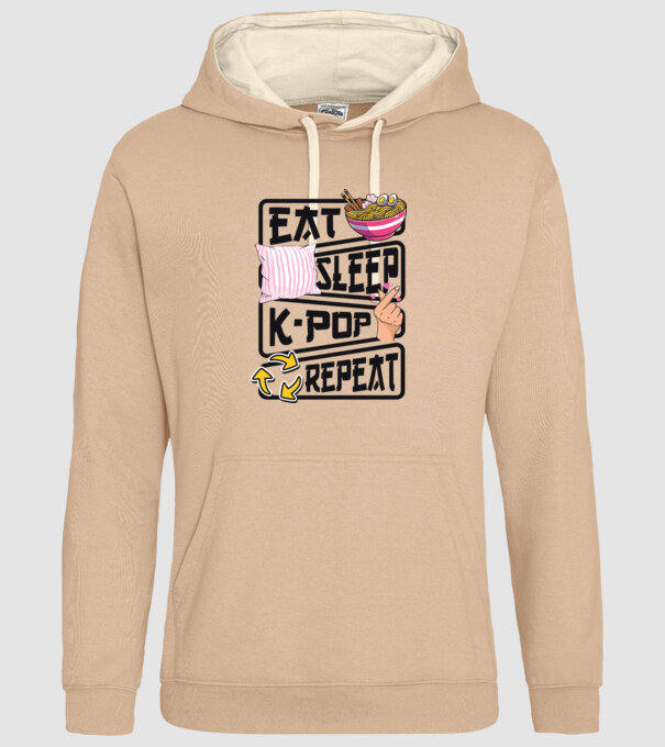K-POP EAT SLEEP model nisipiu pe tricou